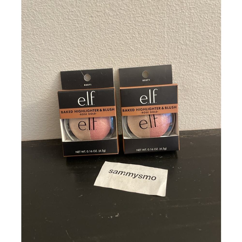 e.l.f. elf Baked Highlighter & Blush, 83371 Rose Gold 0.16 oz., x2 Discontinued
